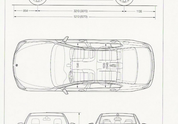BMW 7 series F01 F02 (2009) (БМВ 7 серии Ф01 Ф02 (2009)) - чертежи (рисунки) автомобиля